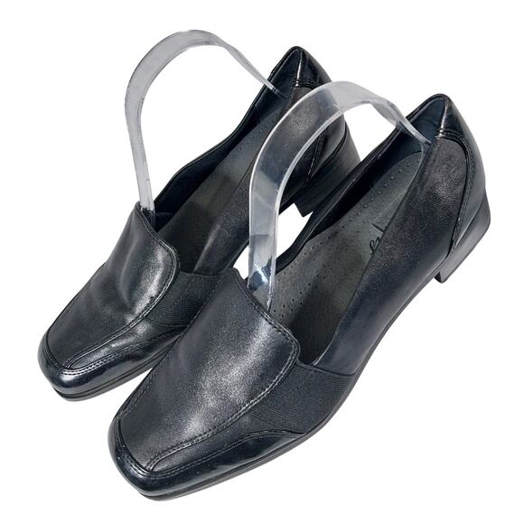 NWOT-1 SHOW! TROTTERS! BLACK GENUINE LEATHER CLASSIC HEELED LOAFERS! SZ 9.5M - Picture 10 of 10